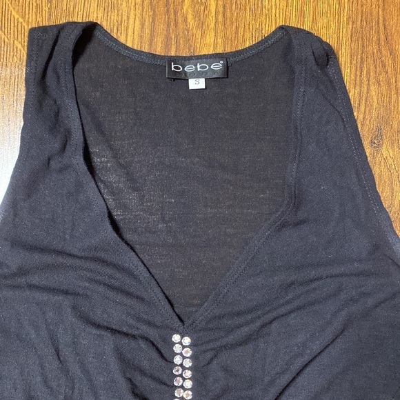 🌷 Bebe 🌷 Rhinestone Sheer Tank Top - Picture 2 of 5